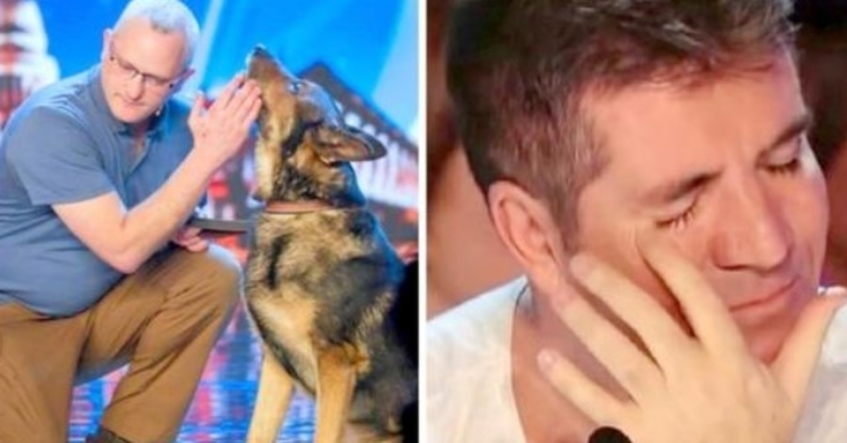 Polishund knivhuggen i tjänst, har Simon Cowell kämpat mot tårar på BGT